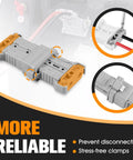 IP68 Waterproof 50 Amp Battery Quick Connect and Disconnect Kit for 6 to 8 Gauge Jumper Cables Beefed Up Heavy Duty Marine Grade Recovery Winch and Towing Systems in Grey, shown with stress-free clamps and reliable connection.