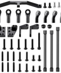Aluminum Alloy 4 Link Kit Rear Axle With Panhard Bar Upgrade For 1/10 TF2 Trail Finder 2 RC Crawler Car, black parts and hardware
