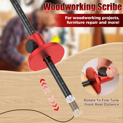 Heavy Hitter Wheel Marking Gauge For Woodworking Projects Featuring Hella Accurate Micro Adjustable Dovetail Mortise Layout Crafted From Rust Resistant Aluminum Alloy With Convenient Dual Measurement Scales