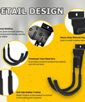 Heavy Duty Slatwall Hooks 22 Pack Set With Multi Size U And J Hooks For Ladders Bikes Garage And Garden Tools, 2.5 And 4 And 6 Inch Singles, ProSlat And Slatwall Panel Compatible detail design with welded steel and anti-slip rubber coating.