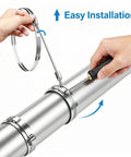 Rock Solid Six Pack Of 12 Inch Stainless Steel Hose Clamps That Are Heavy Duty And Perfect For Fixing Large Dryer Vents Or Intercoolers While Handling Automotive Plumbing Repairs With Total Ease on metal pipe