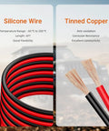 Jumper Cable Clamps Kit for 20V Battery Jump Starter and Auto Boost Cables, silicone wire, tinned copper strands close-up