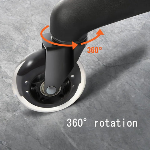Top Notch Office Chair Caster Wheels Replacement Rubber Casters Drop Straight In Smooth As Butter Heavy Duty Floor Safe Rollers Clean Upgrade For Gaming Desk Chairs Set Of Five showing 360-degree rotation feature.