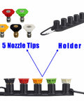 5 nozzle tips and holder for Heavy Duty Replacement Pressure Washer Gun With 40 Inch Extension Wand And Universal M22 fittings
