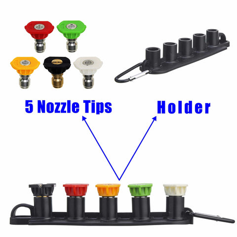 5 nozzle tips and holder for Heavy Duty Replacement Pressure Washer Gun With 40 Inch Extension Wand And Universal M22 fittings