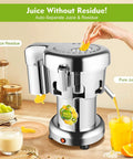 Fresh 370W Commercial Electric Juicer With Auto Pulp Separator And High Speed Motor extracting juice into a glass.