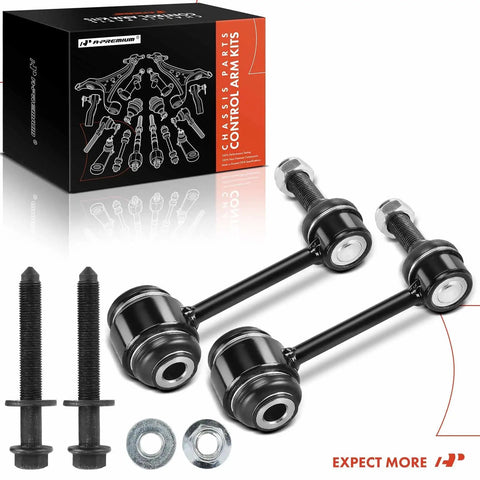 2 Piece Front Sway Bar Link Kit For Jeep Grand Cherokee WK2 And Dodge Durango 2016 To 2024 Pro Grade Built To Last displayed with bolts