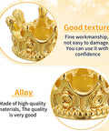 Close-up of Mini Crown Charms for Crafts 3D Gold King Crown Beads highlighting texture and alloy material for DIY projects.