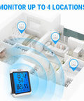 Indoor Outdoor Digital Wireless Thermometer And Hygrometer With Large Backlit 4 Inch Touchscreen LCD Monitor for home use