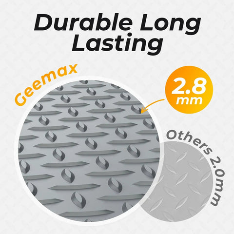 Comparison of 4x8 Ft Diamond Plate Garage Floor Mat Heavy Duty PVC Flooring Roll 2.8mm and other 2.0mm thickness