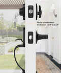 Matte Black Front Door Handle Set With Reversible Knob Classic Single Cylinder Front Door Lock Side View
