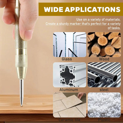 Workhorse 5 Inch Automatic Center Punch Pair Spring Loaded Adjustable Impact Bulletproof Stainless Steel Metal Marker Scriber Hand Tool for Hardcore Machinists And Fabricators marking on various materials