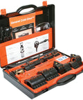 Front view of General Wire CST2 Cold-Shot Pipe Freeze Kit in orange case with assorted fittings.