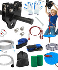Backyard Zipline Kit For Kids And Adults Up To 400 Lbs With Quick Tighten Trolley Removable Seat And Thickened Safety Harness
