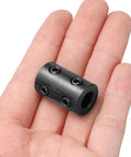 Two Pack Shaft Couplings With Five Sixteenth Inch Bore And Five Eighth Inch Outer Diameter One Inch Long Black Oxide Steel Rigid Coupling