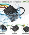 25 Foot 4 Pin 5 Wire Trailer Wiring Harness Kit With 18 AWG Copper Core Nylon Sleeve waterproof dustproof cover