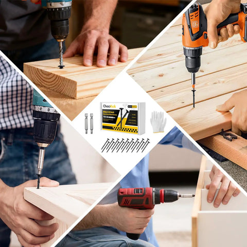 Badass Black Lag Screws Size 14 X 4 1 2 Inch Star Drive Heavy Duty Structural Wood Fasteners used in woodworking projects.