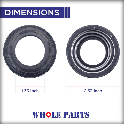 Beefed Up Whole Parts Washer Tub Seal Kit 5303279394 black rubber seal, 1.33 inch and 2.53 inch dimensions