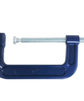 Professional Heavy Duty 6 Inch C Clamps 2 Pack Rugged Malleable Steel Workholding Vise With 1350 Lbs Squeeze Acme Thread Screw And Swivel Pad, single clamp view.
