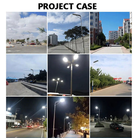Hella Bright Solar Street Lights For Outdoor Yard Waterproof Motion Sensor Dusk To Dawn Led Flood Lighting illuminating various pathways at night.