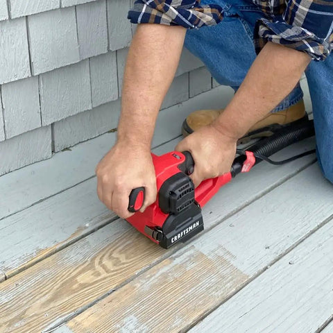 Heavy Duty 110V 4 Amp All Purpose Sander Grinder Buff Polisher With Pistol Grip sanding wooden deck surface outdoors