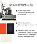Industrial Floor Scrubber Grinding Machine With 3.43 Gal Capacity, 2834 RPM Polisher With 1500W Pure Copper Motor, 20x14.2 In Brush Disk, side view of machine with square chassis and grinding pads.