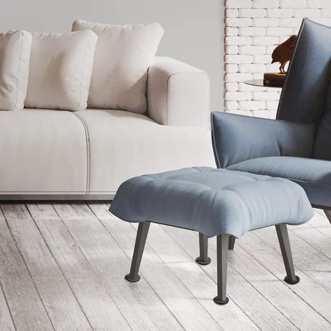 Round 2.5 Inch Reusable Small Furniture Sliders under ottoman in living room on hardwood floor