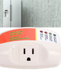 Rock Solid Voltage Surge Protector Plug Single Outlet, designed to protect fridge from brownouts, features indicator lights, easy US wall fit.