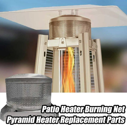 Emitter Screen And Base Replacement Kit For Pyramid Patio Heaters with 7 inch diameter and 5.2 inch tall base displayed.