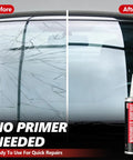 2 Pack Polyurethane Windshield Adhesive Sealant Black for Beast Bond Strength, Quick Curing, Weather Resistant Automotive Glass Glue Perfect for Vertical and Overhead Install, 310ml shown in use on a repaired windshield.