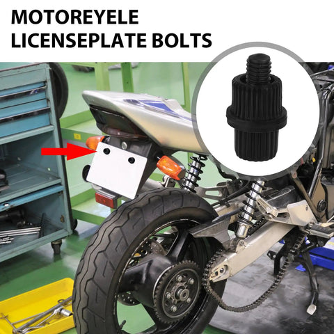 Built Tough Nylon License Plate Bolts And Screws With Nuts For Motorcycles Scooters Bikes 4 Piece Set on motorcycle rear.