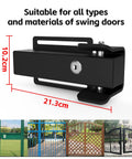 Universal Electric Gate Lock For 12 To 24 Volt DC Swing Gates Easy Install No Fuss Magnetic Gate Lock dimensions visible