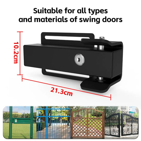 Universal Electric Gate Lock For 12 To 24 Volt DC Swing Gates Easy Install No Fuss Magnetic Gate Lock dimensions visible