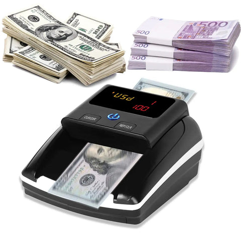 Portable Mini Money Counter And Counterfeit Detector With MG IR Image And Paper Quality Size Thickness Detection For Euro And US Dollars