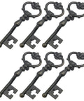 Set Of 6 Bronze Tone Metal Key Shaped Pull Handles For Cabinets Drawers And Doors Includes 12 Screws 58mm Mounting Spacing And 4mm Hole Diameter