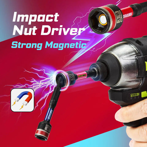 Impact nut driver with magnetic S2 steel from 98 Piece Impact Screwdriver Bit Set for heavy-duty projects