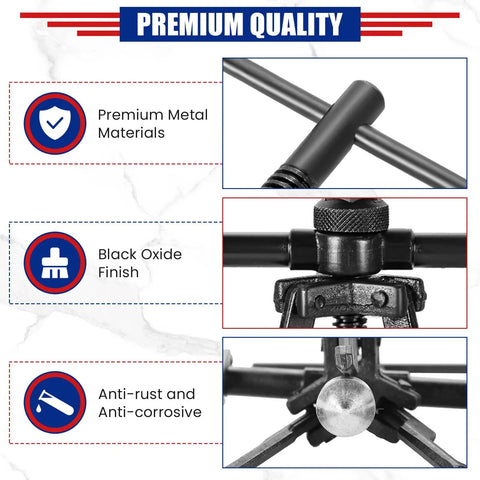 Three Jaw Bearing Puller Set For Cars, SUVs, And Bikes Internal And External Puller Tool with premium steel build and black finish
