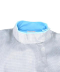 Close-up of Beginner Friendly Electric Sabre Jacket For Women Fencing Vest With Inox Lame, showing collar and size 56