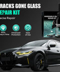 DIY Windshield Crack Repair Kit for Chips and Cracks, Auto Glass Repair Fluid, Quick Fix Windshield Tools Set with black car