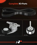 Engine Serpentine Belt Drive Kit For Chevy, GMC, Cadillac And Saab Cars showing belt, tensioner, and idler pulley.