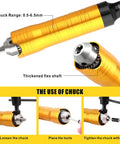 Powerful 780W Flex Shaft Rotary Tool With Foot Pedal Control highlighting chuck range and use instructions