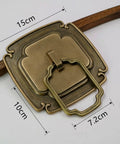 Solid Copper Cabinet Handle Square Pull For Wardrobe And Doors, Heavyweight Antique Bronze Hardware, 15cm by 7.2cm size