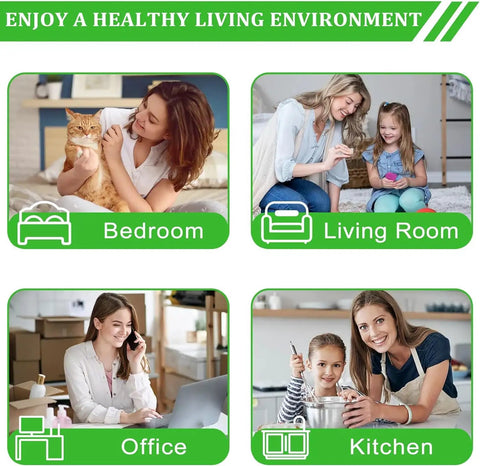 Collage of rooms for Replacement Filter Set For Air Purifier Series 1000 And 1000i With True HEPA Filter And Activated Carbon