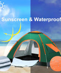 No Fuss 3 Person Pop Up Camping Tent With 80 By 80 Inch Picnic Mat Waterproof Automatic Setup Quick Open Outdoor Beach Travel Tent