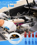 Master Cylinder Bleeder Kit Replacement For 13911 With 22 Inch Clear Hose Clips SAE And Metric Fittings under car hood