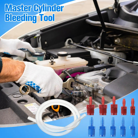 Master Cylinder Bleeder Kit Replacement For 13911 With 22 Inch Clear Hose Clips SAE And Metric Fittings under car hood