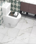 30 Pack White Vinyl Peel And Stick Floor Tiles 12x12 Inch Thick Self Adhesive Marble Look Waterproof Flooring for bathroom installation