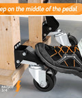 Person demonstrating Heavy Duty Retractable Workbench Casters Set Of 4 Side Mount 3 Inch Stepdown Castor Wheels installation