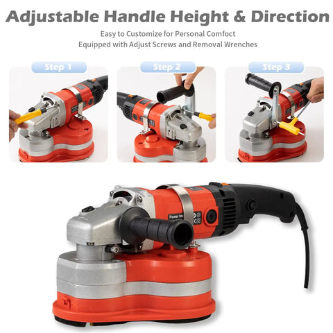 Beast Mode Powerful Electric Diamond Polisher With Telescopic Rod 3800W showing adjustable handle features