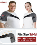 Cordless Shoulder Heating Pad With Vibration Massage, 5000mAh Battery, fits size S/M/L, worn by man and woman